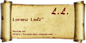 Lorenz Leó névjegykártya